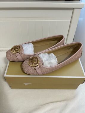 Michael Kors Blush Pink MK Logo Ballet Flats